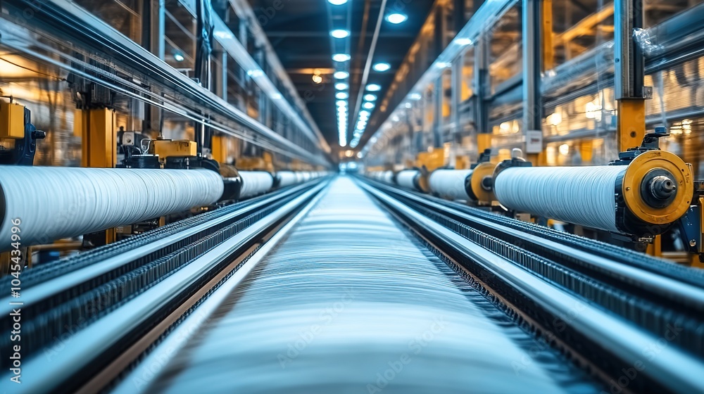 Factory production line at a textile factory
Factory production line at a textile factory