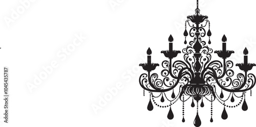 Silhouette of a chandelier, chandelier silhouette vector illustration