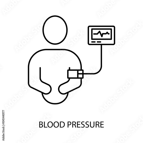 blood pressure concept line icon. Simple element illustration. blood pressure concept outline symbol design.