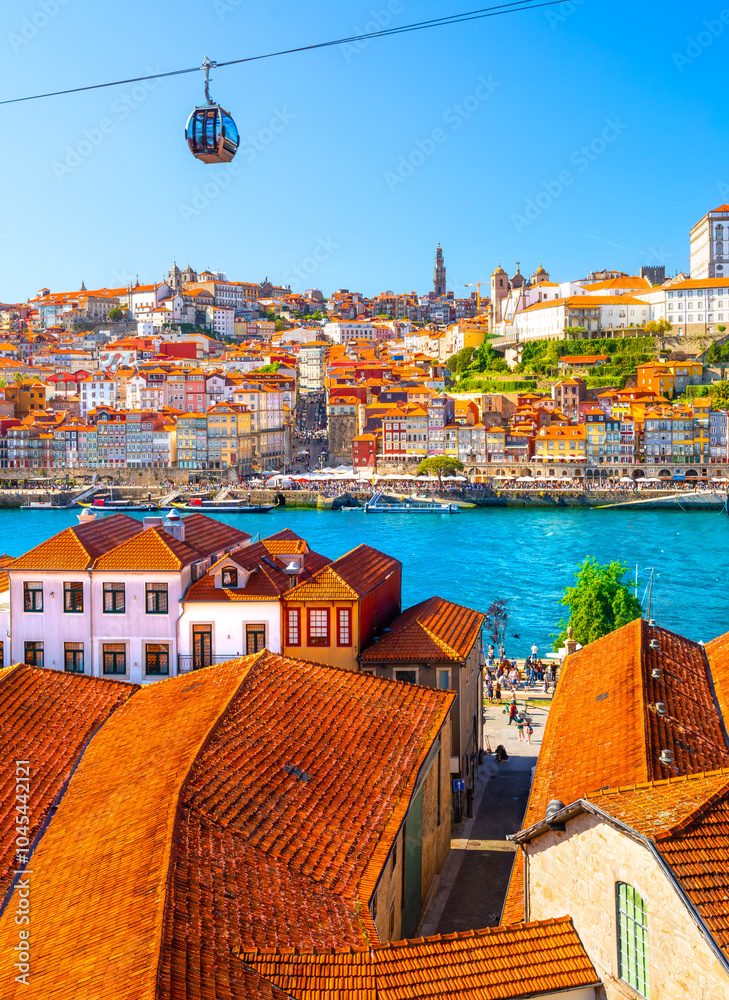 Beautiful view of the city of Porto on a beautiful summer day. Porto, Portugal
