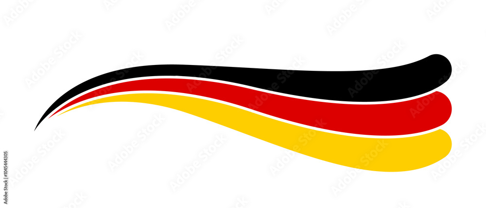 Obraz premium Germany flag PNG, Germans flag tricolor curvy design, Germans wavy flag on transparent background