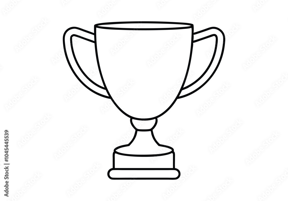 Continuous Line Art of a Classic Winner Trophy Cup Continuous Line Art of a Classic Winner Trophy Cup