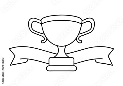 Continuous Line Art of a Classic Winner Trophy Cup