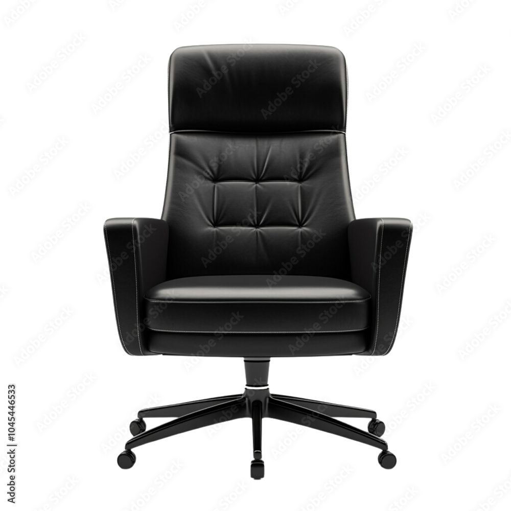 Black leather office chair isolated on a white background Black leather office chair isolated on a white background