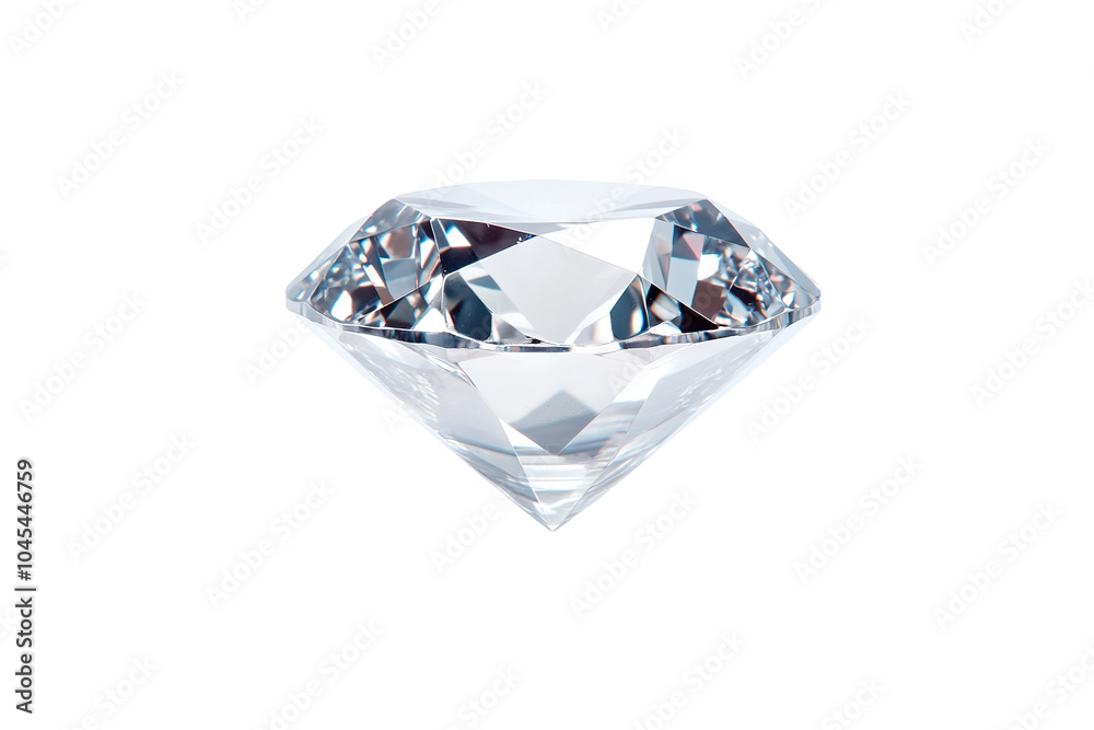 A diamond is shown in a clear case. on transparent background. A diamond is shown in a clear case. on transparent background.