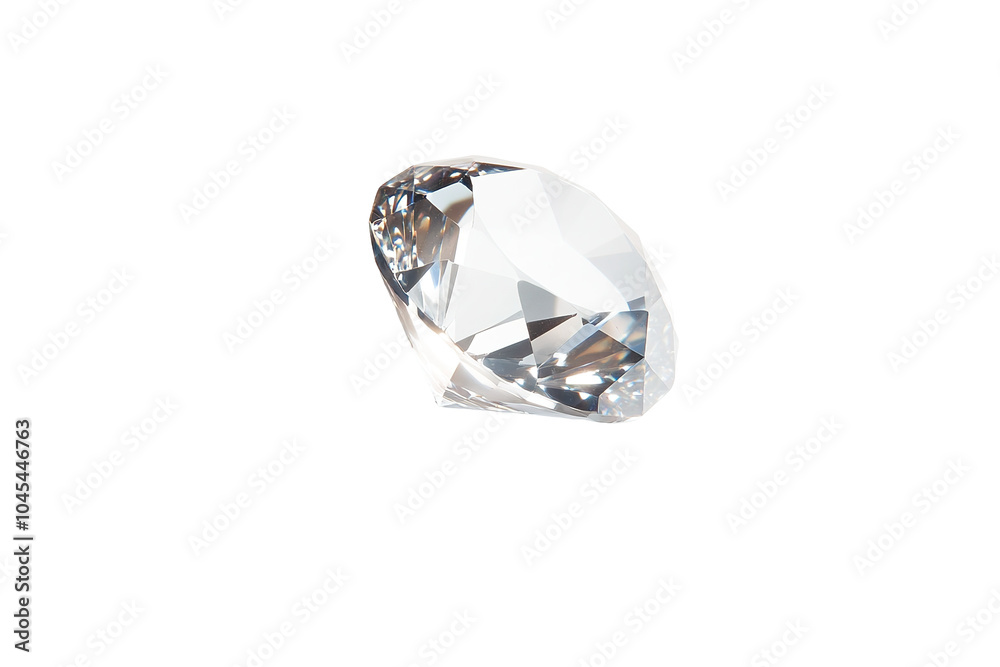 A diamond is shown in a clear case. on transparent background. A diamond is shown in a clear case. on transparent background.