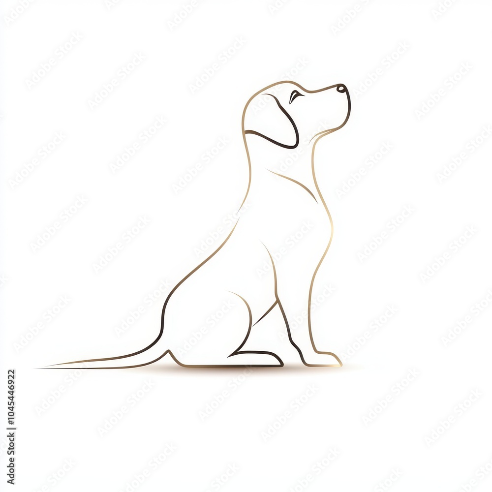 A simple, minimalist illustration of a seated dog, showcasing its profile in a clean and stylish outline. A simple, minimalist illustration of a seated dog, showcasing its profile in a clean and stylish outline.