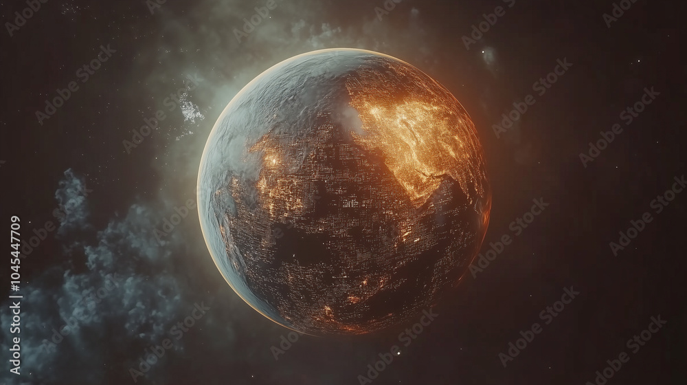 Obraz premium 汚染した地球