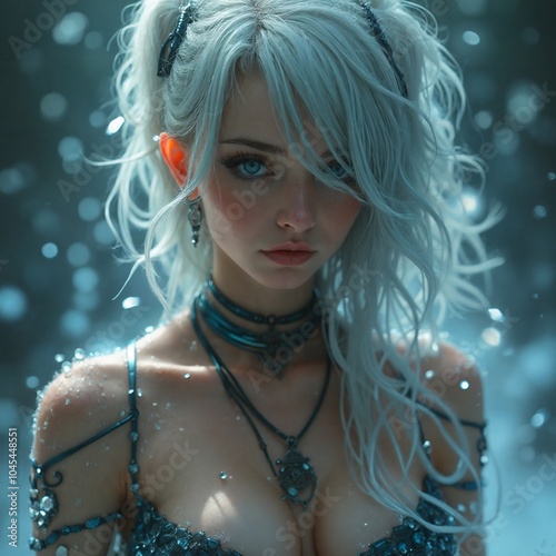 a girl in the winter snow