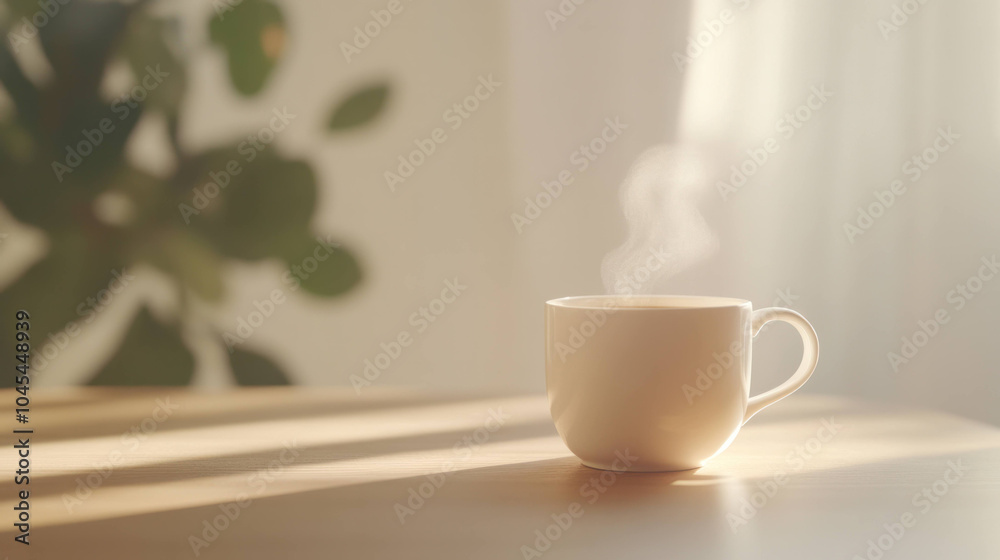 steaming cup of herbal tea on wooden table creates warm atmosphere steaming cup of herbal tea on wooden table creates warm atmosphere
