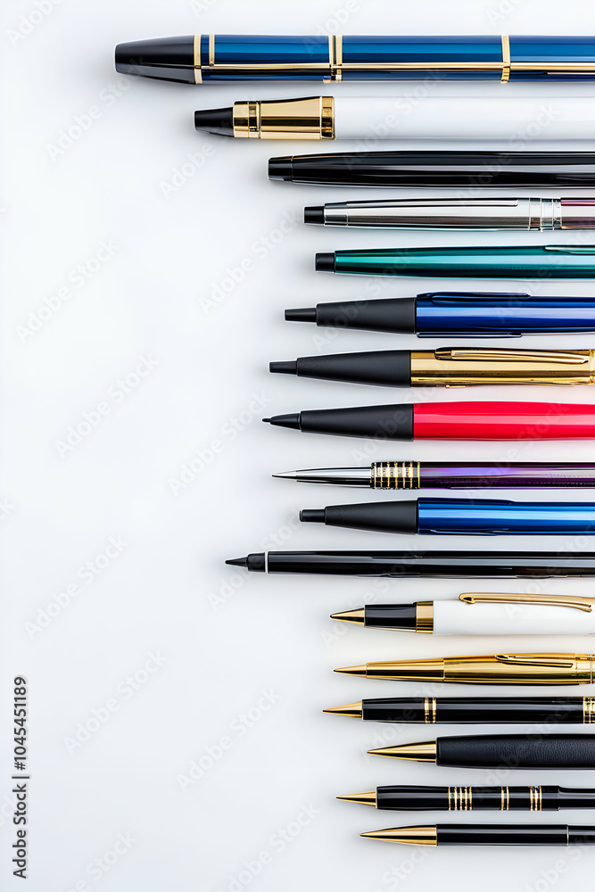 Colorful pens background illustration copy space area Colorful pens background illustration copy space area