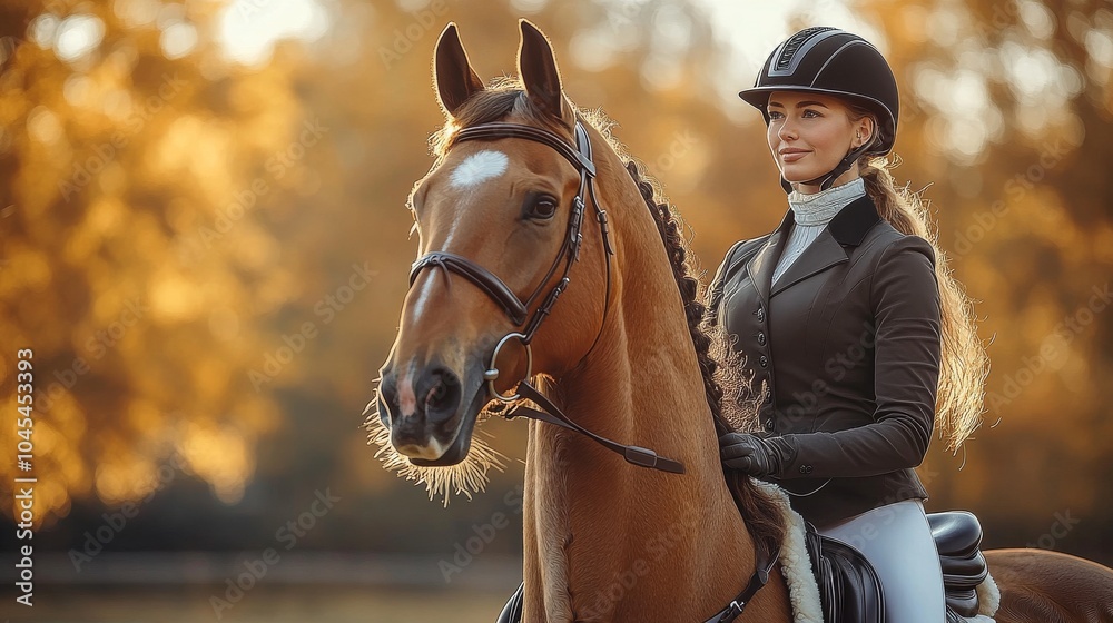 Obraz premium Horse riding activity. Detailed horse care and training. Showcasing equestrian skills and bonding. Ideal for equestrian sports promotions.