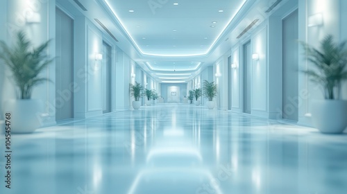 blurry interior of a hospital clinic showcasing a clean and modern medical space the image evokes a sense of calmness and professionalism with soft lighting and defocused elements