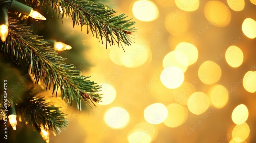 Festive Christmas tree adorned with twinkling lights