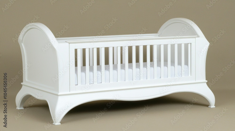 Cozy Wooden Crib in Peaceful Nursery Interior