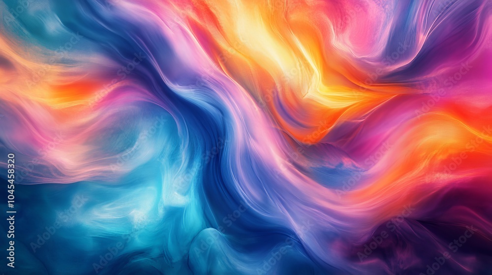 A dynamic and fluid background featuring colorful flowing lines A dynamic and fluid background featuring colorful flowing lines