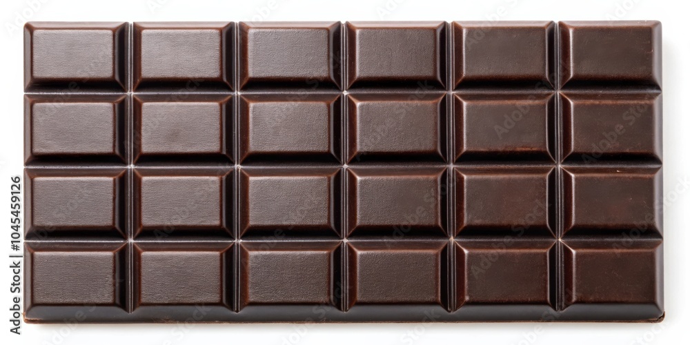 A close-up view of a dark chocolate bar with visible grooves and a smooth, rich brown surface. A close-up view of a dark chocolate bar with visible grooves and a smooth, rich brown surface.