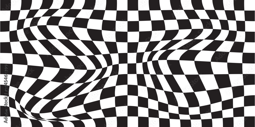 Endless, seamless checkered pattern. Distorted shapes. Pink and blue gamma. Psychedelic ornament for banner design, advertising booklets and wrapping paper. Vector illustration. EPS 10. Endless, seamless checkered pattern. Distorted shapes. Pink and blue gamma. Psychedelic ornament for banner design, advertising booklets and wrapping paper. Vector illustration. EPS 10.