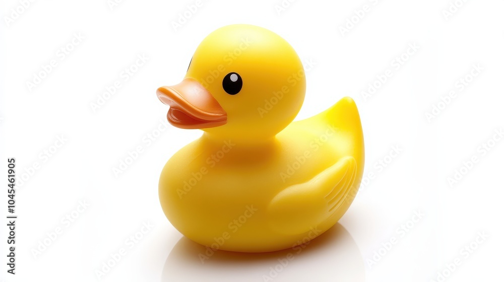 Yellow Rubber Duck. Cute Toy Duckling Isolated in Yellow Color on White Background Yellow Rubber Duck. Cute Toy Duckling Isolated in Yellow Color on White Background