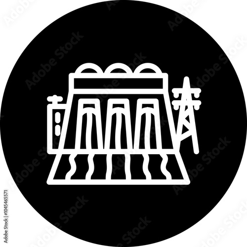 Hydroelectric Dam vector icon style