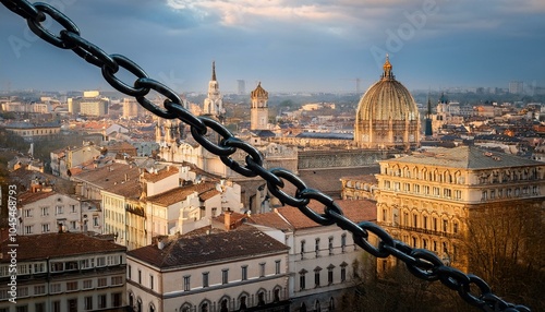 Great chains holding back a great city photo