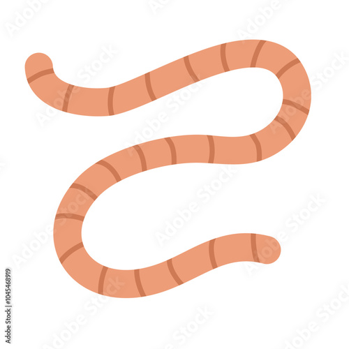 Round worm icon cartoon vector