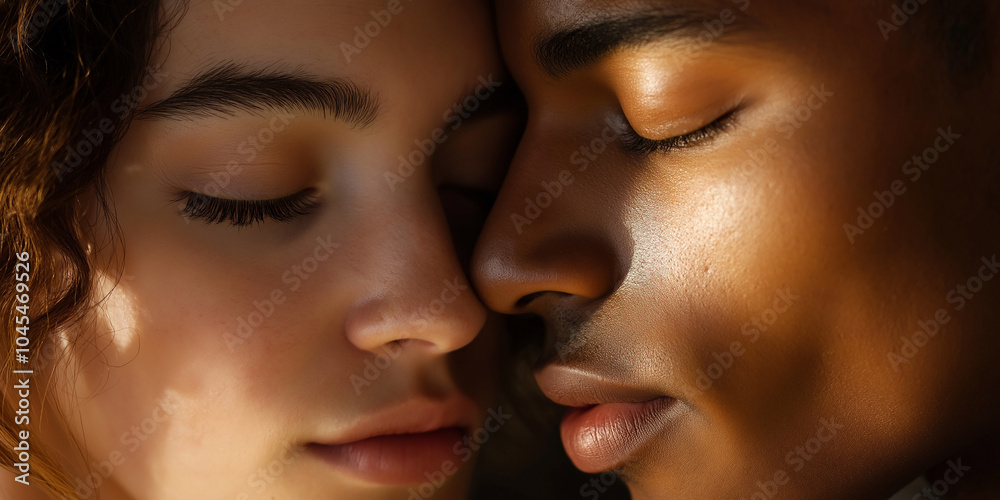 Fototapeta premium Young couple relaxing enjoying intimacy together