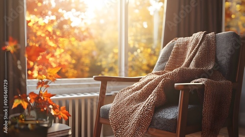 Cozy Sweater Draped on Wood...