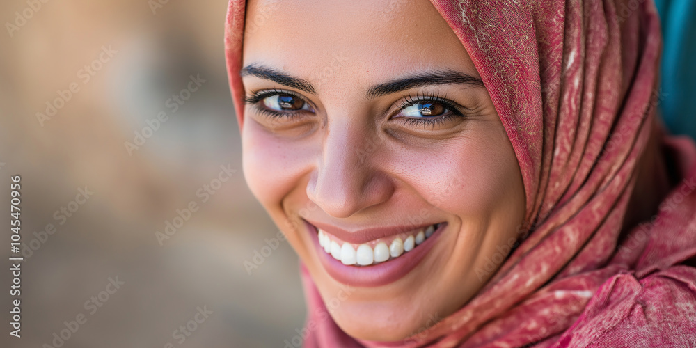 Beautiful muslim woman smiling and wearing a hijab Beautiful muslim woman smiling and wearing a hijab