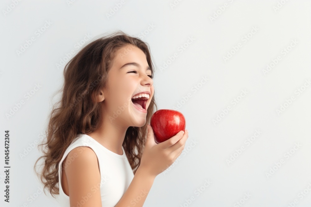 Laughing apple white background happiness. Laughing apple white background happiness.