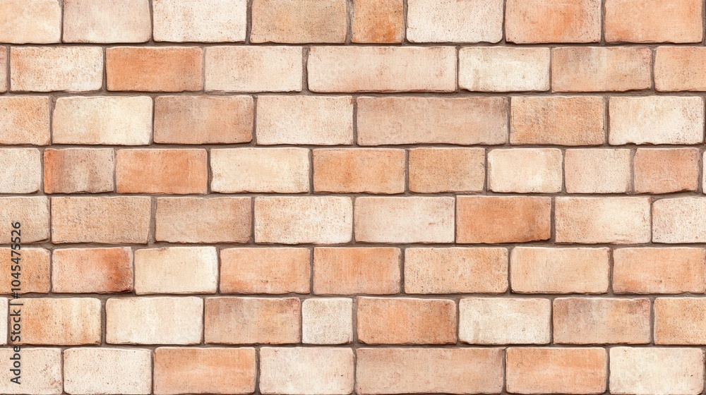 A detailed texture of a brick wall showcasing varying shades of orange and cream, highlighting a rustic and classic design.