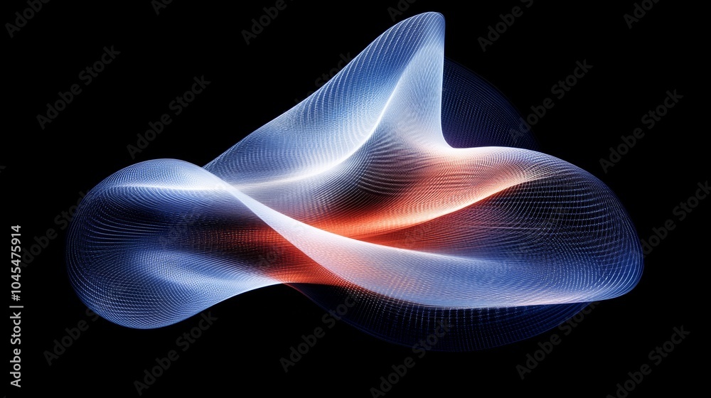 Abstract Blue and Orange Wave Pattern on Black Background Abstract Blue and Orange Wave Pattern on Black Background