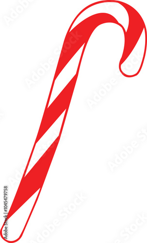 Candy Cane Christmas clip art design on plain white transparent isolated background for card, shirt, hoodie, sweatshirt, apparel, card, tag, mug, icon, poster or badge