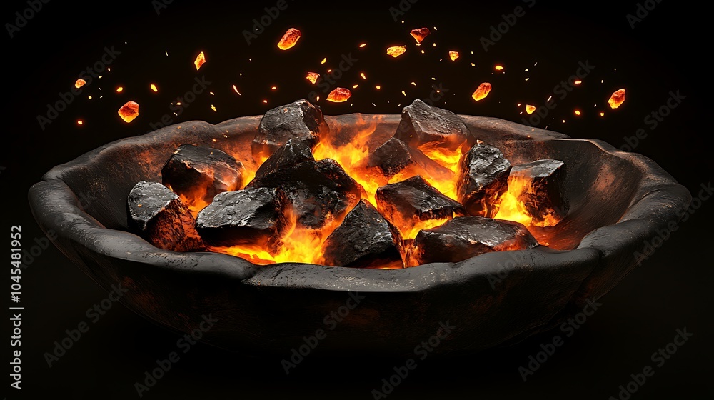 Crackling Campfire with Flying Embers and Isolated Flames Crackling Campfire with Flying Embers and Isolated Flames