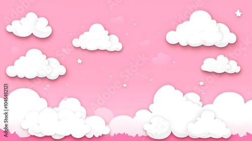 Dreamy Clouds in Pink Background