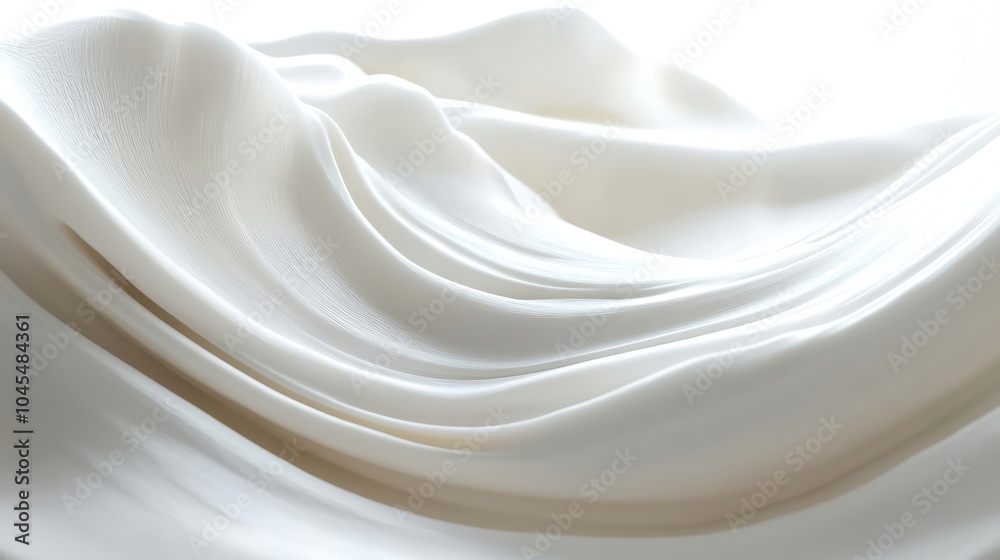 Obraz premium Soft white fabric draped elegantly against a light background.