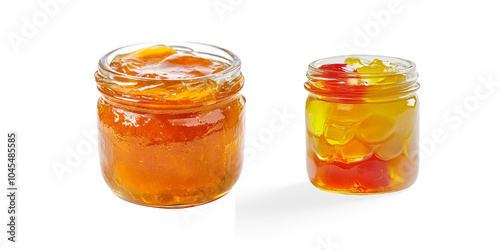 Glass Jar of Golden Honey on a Transparent Background photo