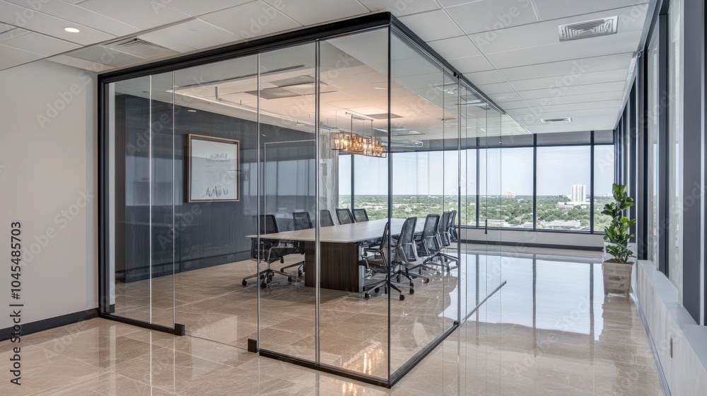 Frameless glass door installation in a contemporary office space, focusing on transparency and style. Frameless glass door installation in a contemporary office space, focusing on transparency and style.