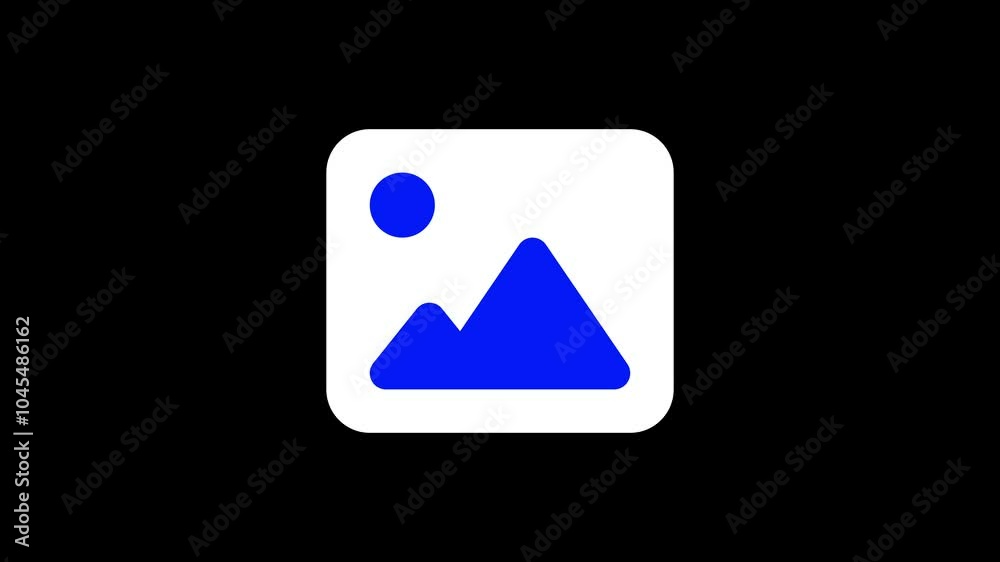 Gallery line icon, image store, picture file icon flat design animation. Gallery line icon, image store, picture file icon flat design animation.