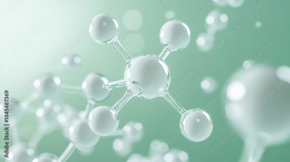 Aspirin Molecule on Calming Pastel Green Background Hyper-Realistic 8K Pain Relief Concept Aspirin Molecule on Calming Pastel Green Background Hyper-Realistic 8K Pain Relief Concept
