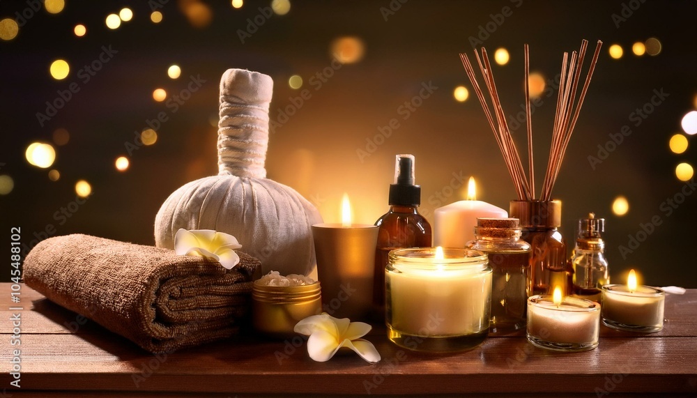 A set of luxury spa products