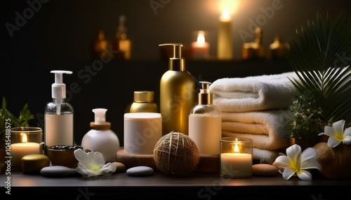 A set of luxury spa products