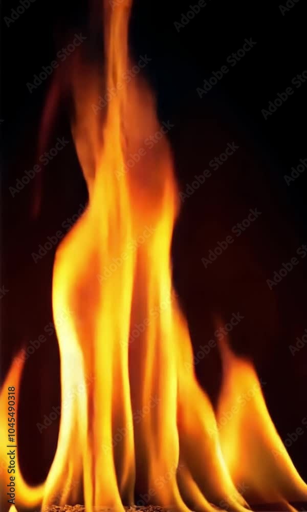 Crackling campfire with flames dancing and logs glowing brightly. Crackling campfire with flames dancing and logs glowing brightly.