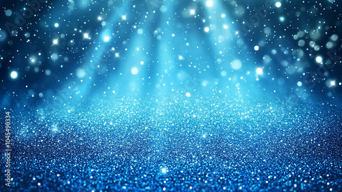 Blue Glitter Background with Soft Light Effects