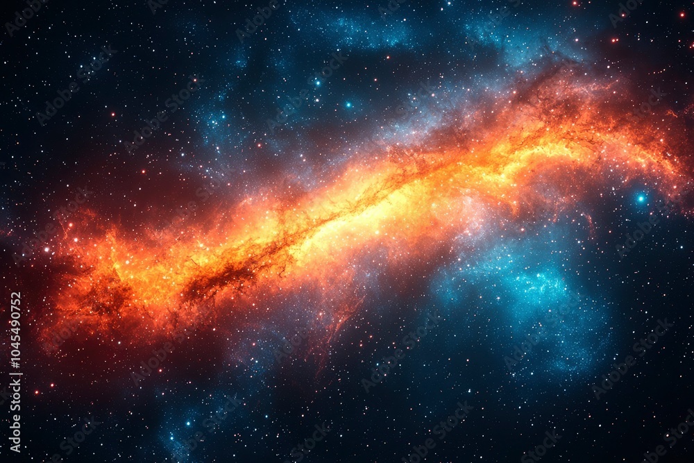 Fototapeta premium A Cosmic River of Stars and Nebulae in the Night Sky