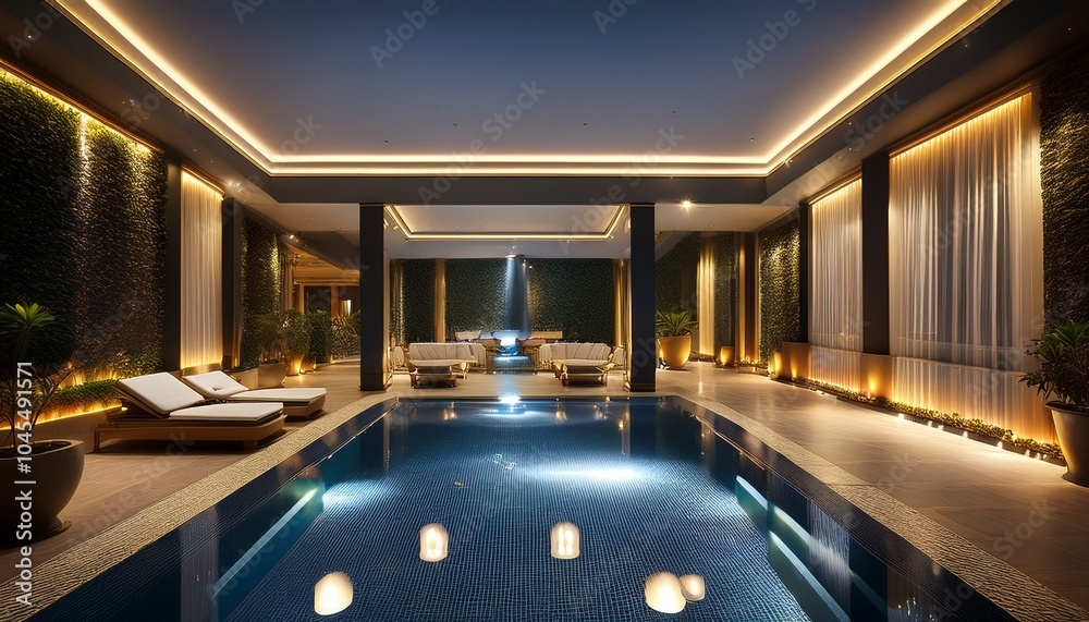 Luxurious 5-star ultra-luxury hotel pool Luxurious 5-star ultra-luxury hotel pool