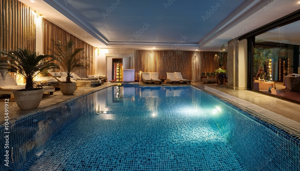 Fototapeta premium Luxurious 5-star ultra-luxury hotel pool