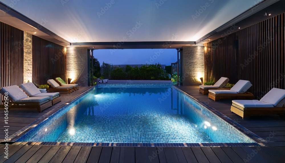 Obraz premium Luxurious 5-star ultra-luxury hotel pool