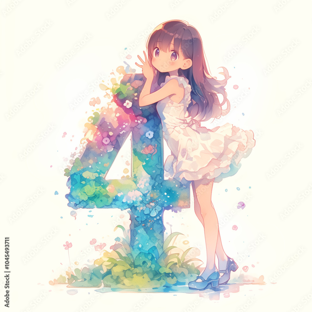 数のオブジェと女の子 4 数のオブジェと女の子 4
