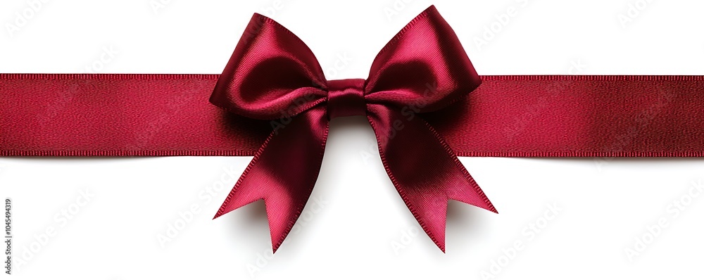 red satin ribbon with bow isolated on white background, clipping path red satin ribbon with bow isolated on white background, clipping path